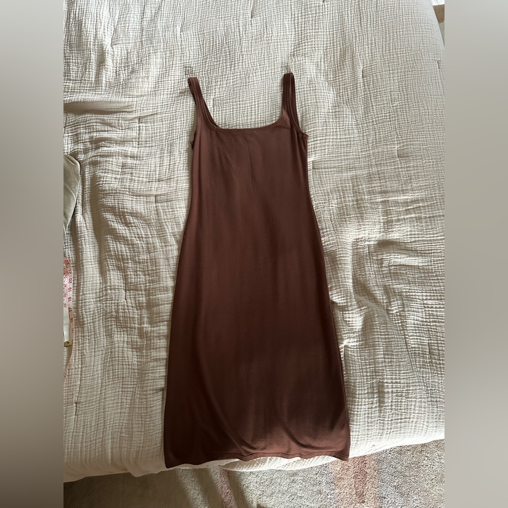 Reformation Brown Square Neck Bodycon Dress XS - Picture 3 of 10